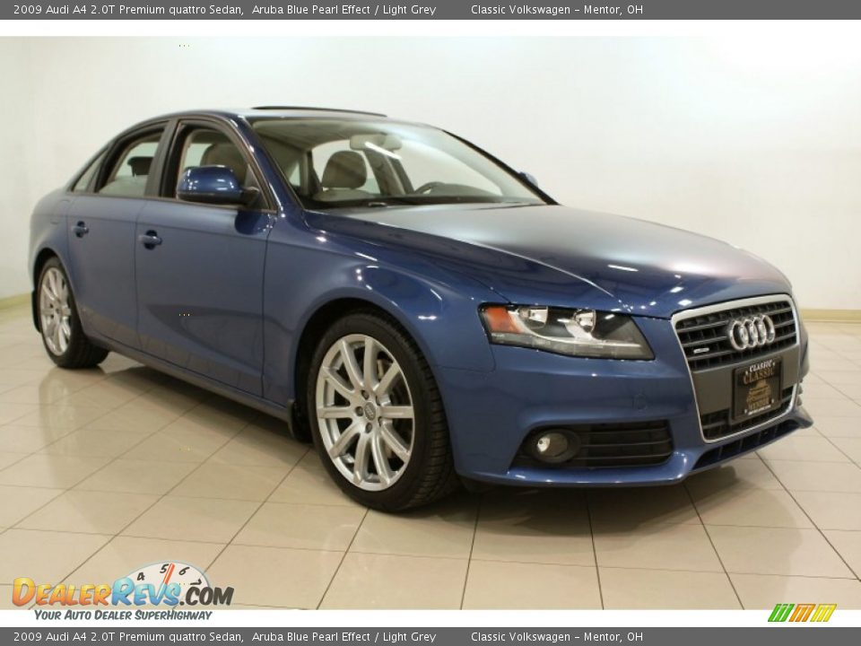 2009 Audi A4 2.0T Premium quattro Sedan Aruba Blue Pearl Effect / Light Grey Photo #1