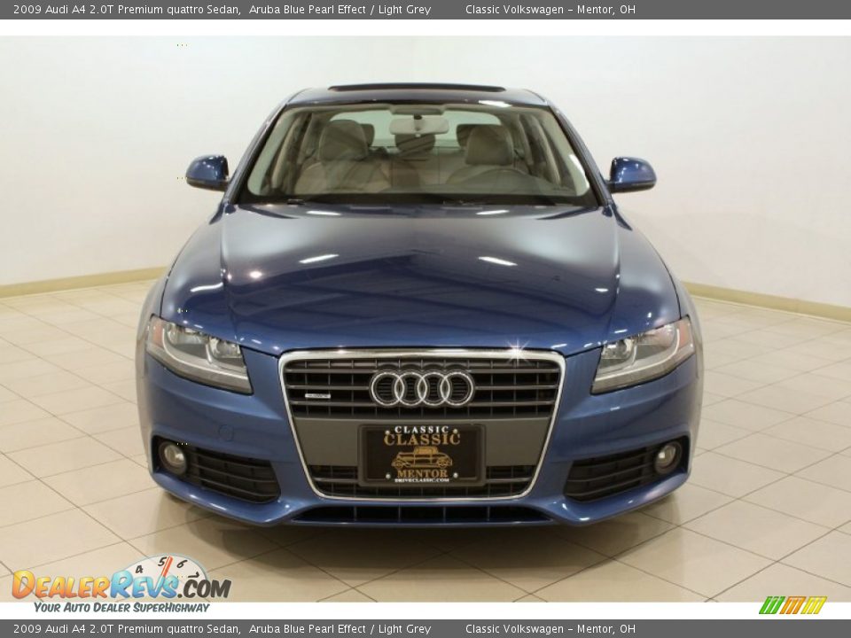 2009 Audi A4 2.0T Premium quattro Sedan Aruba Blue Pearl Effect / Light Grey Photo #2