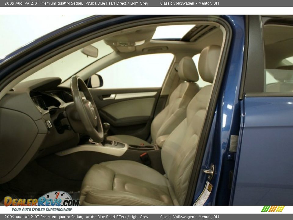 2009 Audi A4 2.0T Premium quattro Sedan Aruba Blue Pearl Effect / Light Grey Photo #7