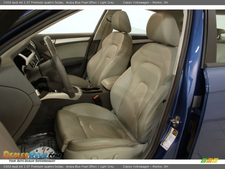 2009 Audi A4 2.0T Premium quattro Sedan Aruba Blue Pearl Effect / Light Grey Photo #8