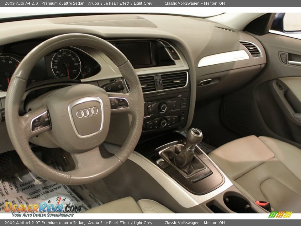 2009 Audi A4 2.0T Premium quattro Sedan Aruba Blue Pearl Effect / Light Grey Photo #9