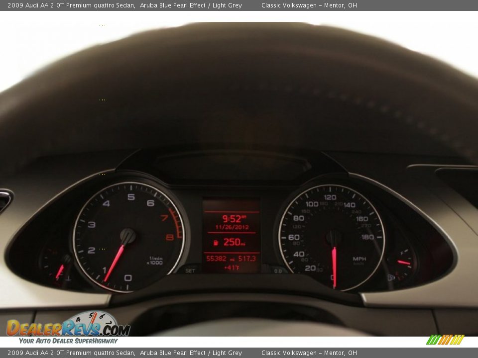 2009 Audi A4 2.0T Premium quattro Sedan Aruba Blue Pearl Effect / Light Grey Photo #10