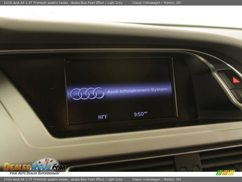 2009 Audi A4 2.0T Premium quattro Sedan Aruba Blue Pearl Effect / Light Grey Photo #13