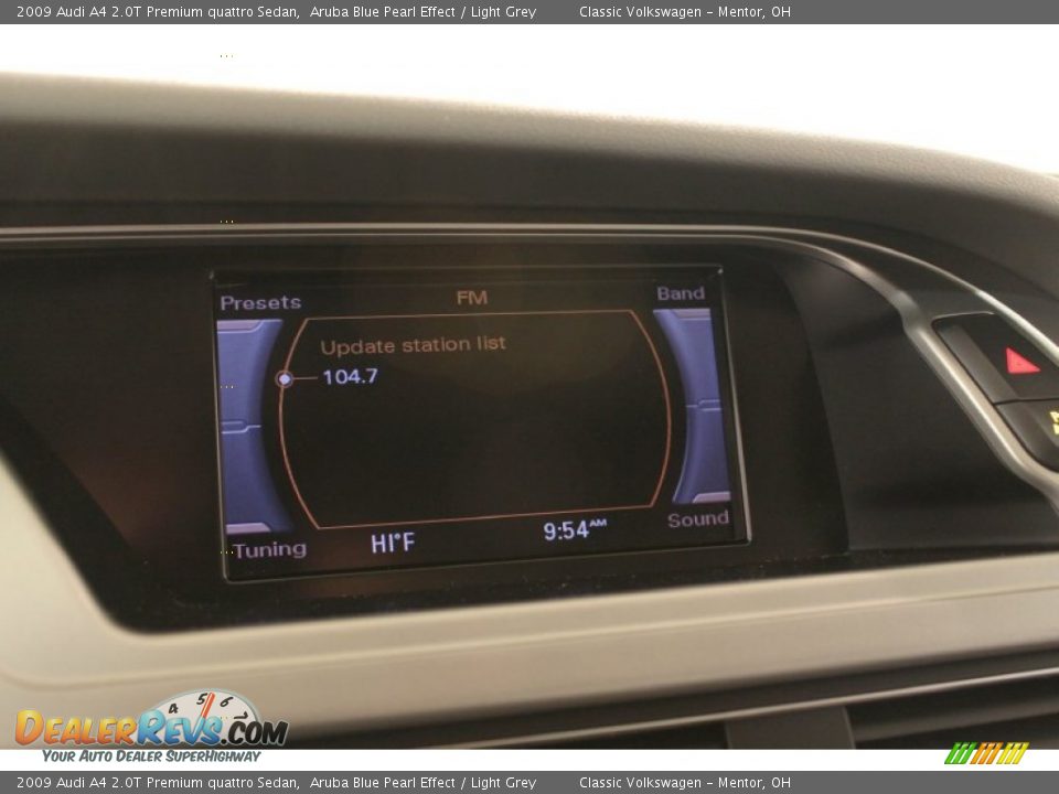 2009 Audi A4 2.0T Premium quattro Sedan Aruba Blue Pearl Effect / Light Grey Photo #14