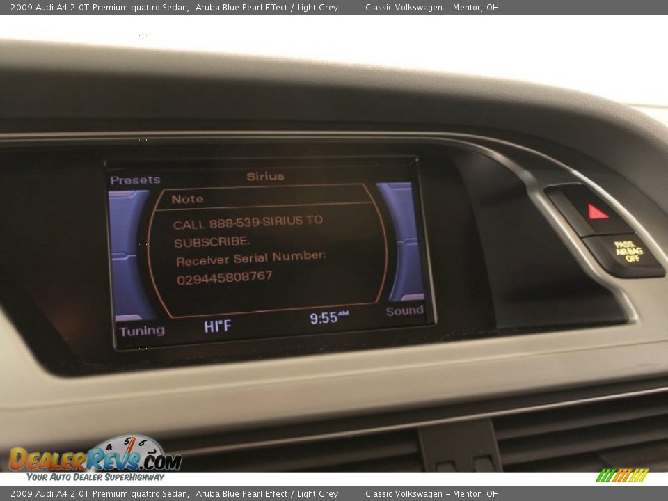 2009 Audi A4 2.0T Premium quattro Sedan Aruba Blue Pearl Effect / Light Grey Photo #16