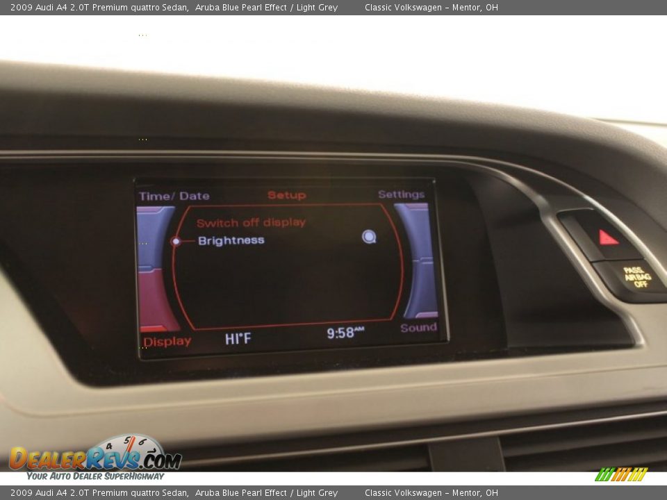 2009 Audi A4 2.0T Premium quattro Sedan Aruba Blue Pearl Effect / Light Grey Photo #22