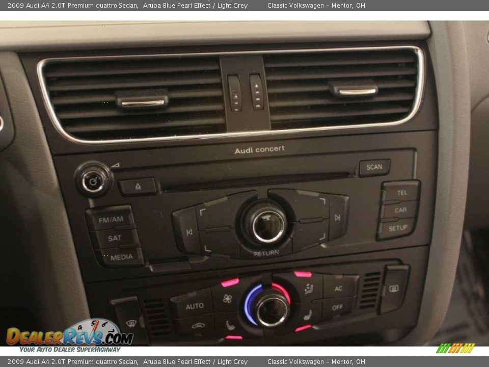 2009 Audi A4 2.0T Premium quattro Sedan Aruba Blue Pearl Effect / Light Grey Photo #23
