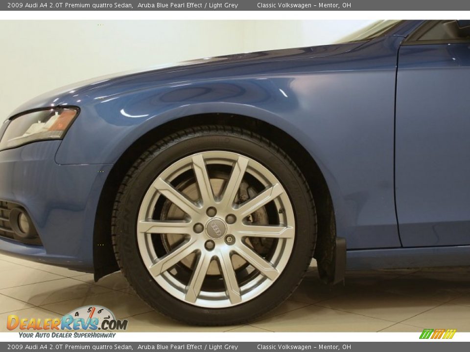 2009 Audi A4 2.0T Premium quattro Sedan Aruba Blue Pearl Effect / Light Grey Photo #35