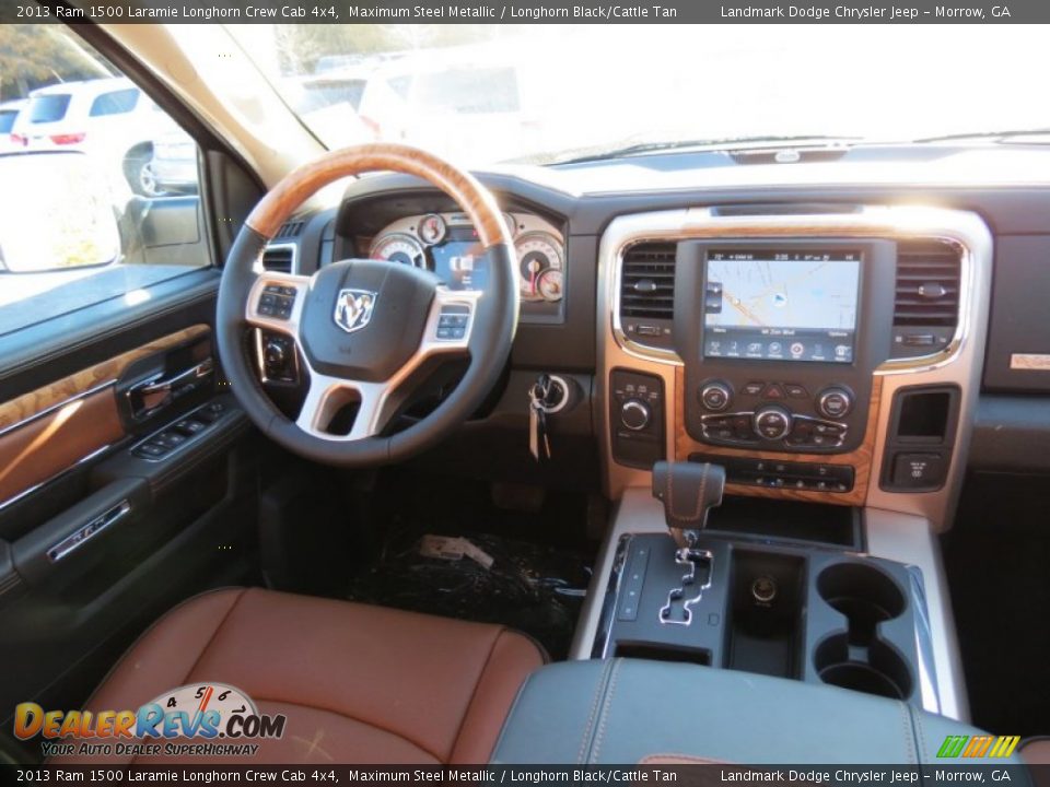 Dashboard of 2013 Ram 1500 Laramie Longhorn Crew Cab 4x4 Photo #10