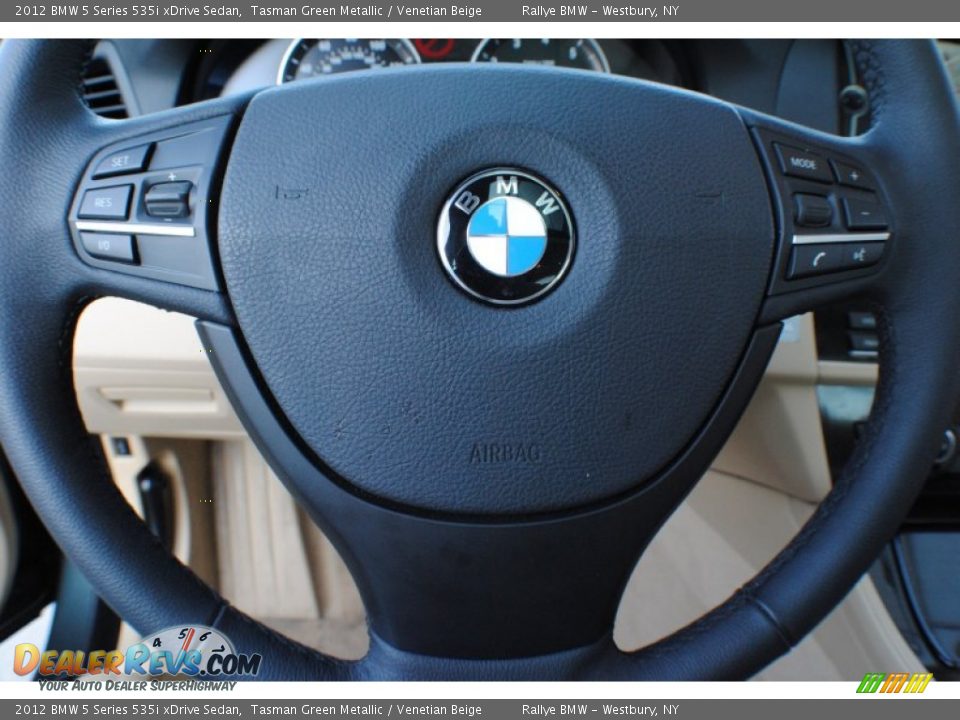 2012 BMW 5 Series 535i xDrive Sedan Tasman Green Metallic / Venetian Beige Photo #13