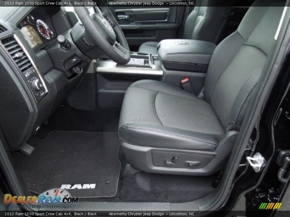 Black Interior - 2013 Ram 1500 Sport Crew Cab 4x4 Photo #8