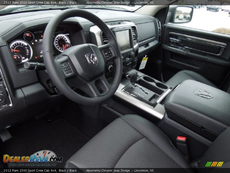 Black Interior - 2013 Ram 1500 Sport Crew Cab 4x4 Photo #28