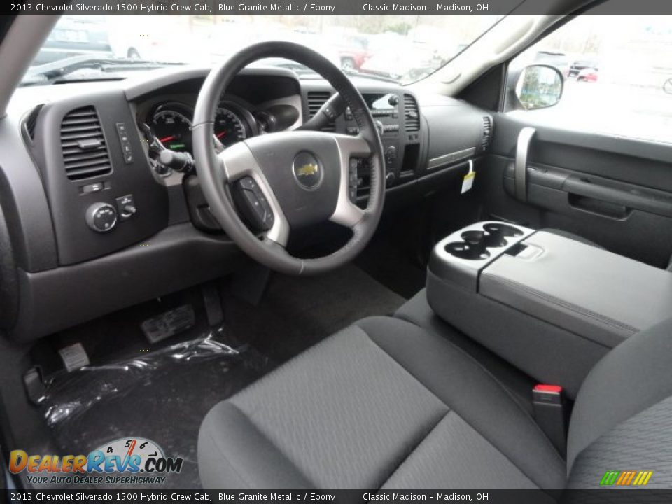 Ebony Interior - 2013 Chevrolet Silverado 1500 Hybrid Crew Cab Photo #3
