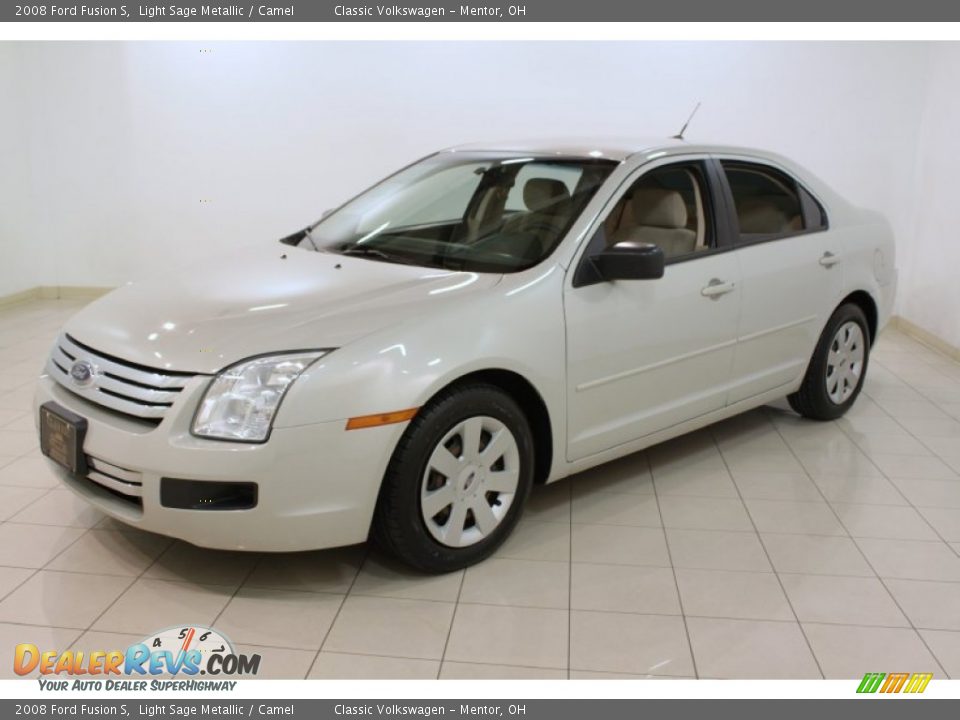 2008 Ford Fusion S Light Sage Metallic / Camel Photo #3