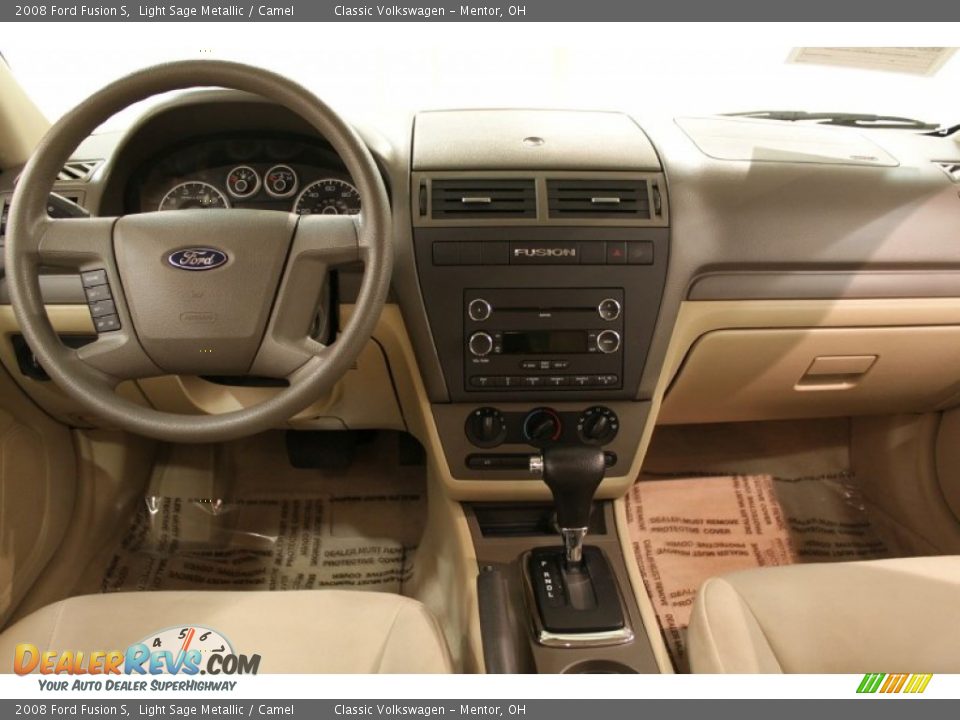 2008 Ford Fusion S Light Sage Metallic / Camel Photo #15