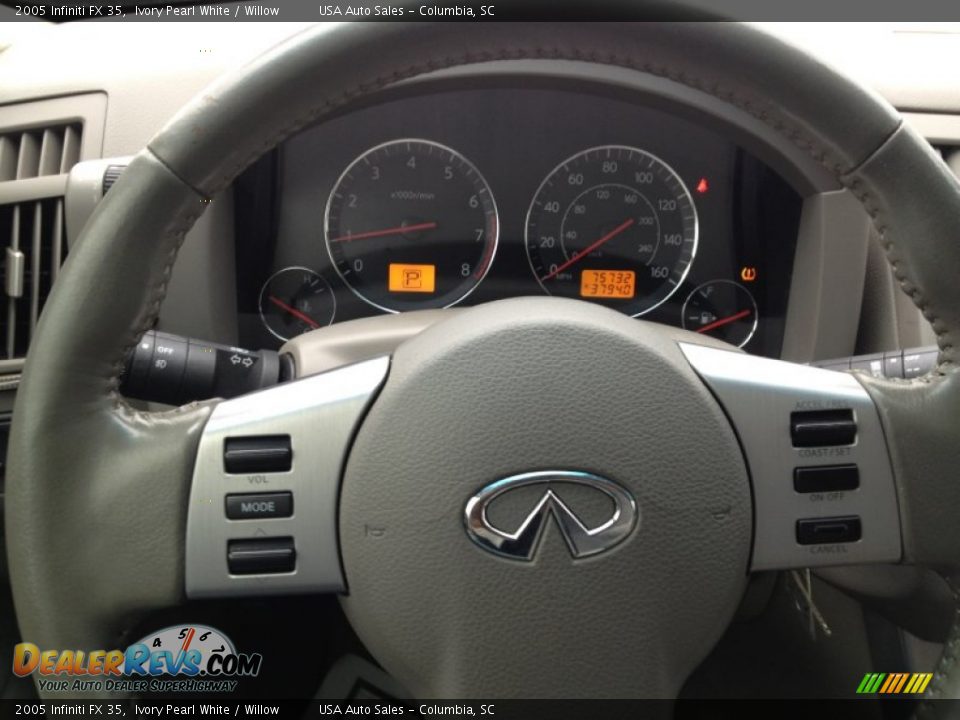 2005 Infiniti FX 35 Ivory Pearl White / Willow Photo #19