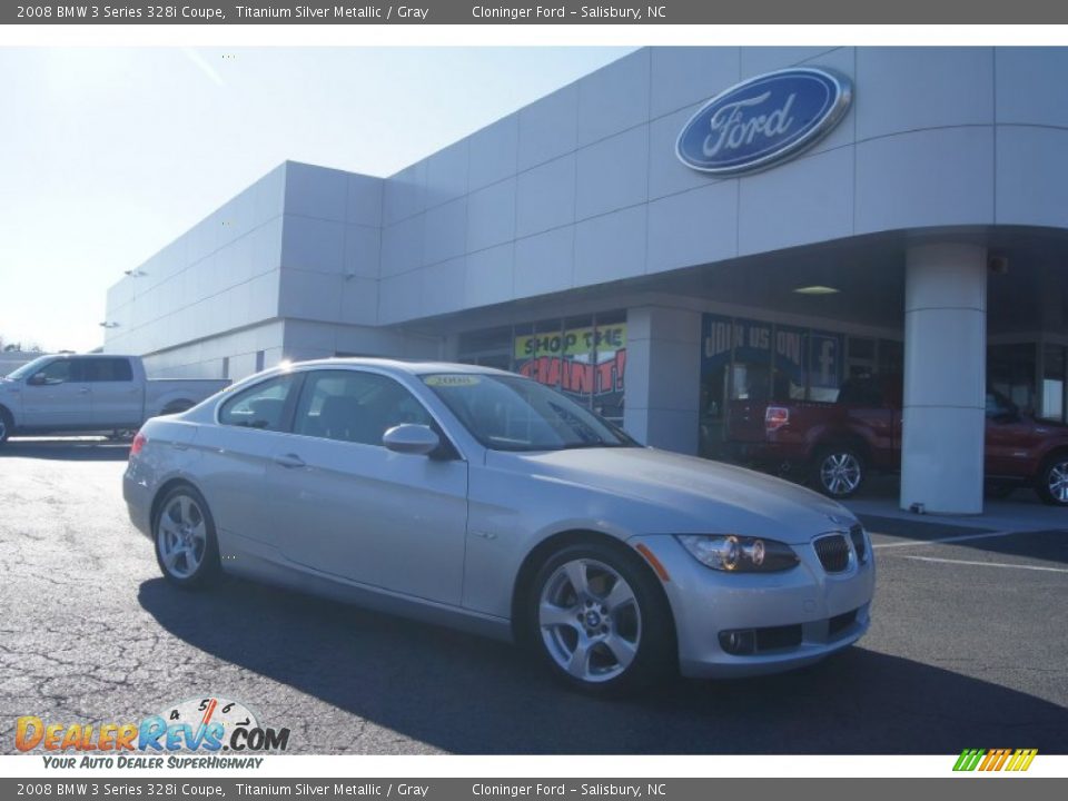 2008 BMW 3 Series 328i Coupe Titanium Silver Metallic / Gray Photo #1