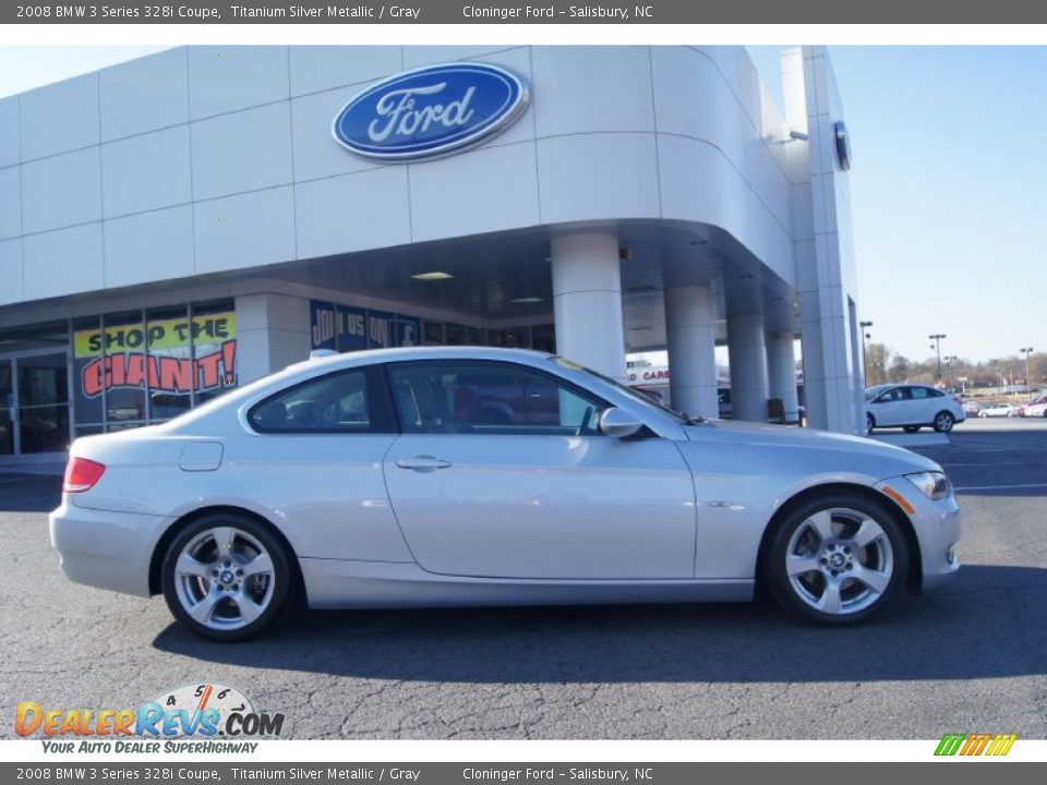 2008 BMW 3 Series 328i Coupe Titanium Silver Metallic / Gray Photo #2
