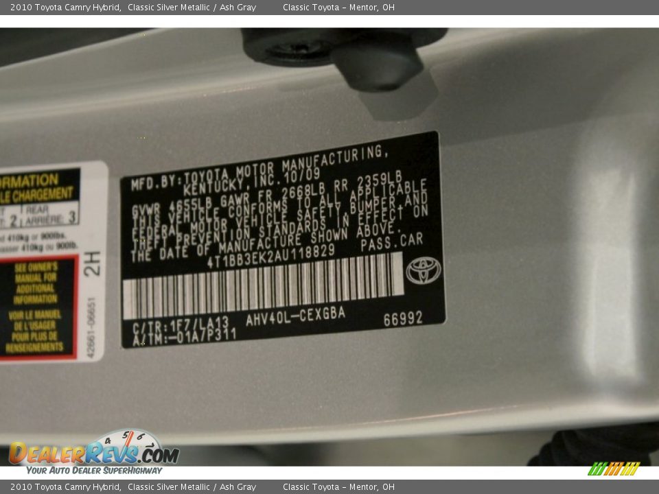 2010 Toyota Camry Hybrid Classic Silver Metallic / Ash Gray Photo #21