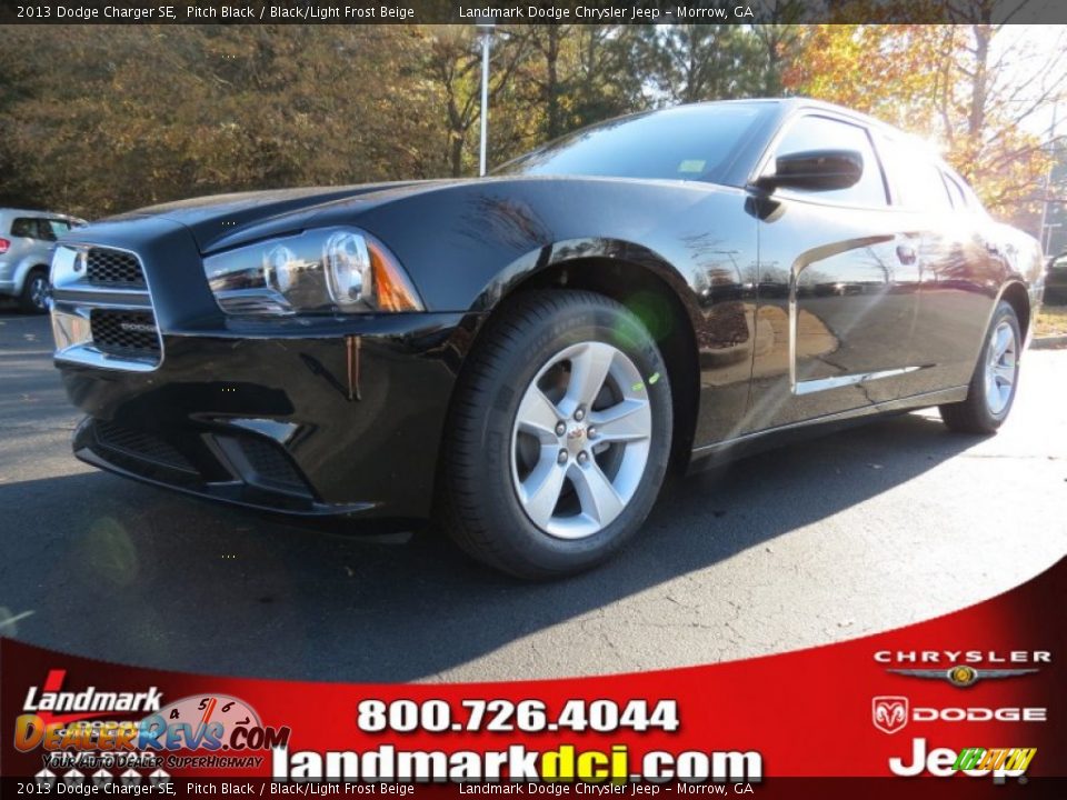2013 Dodge Charger SE Pitch Black / Black/Light Frost Beige Photo #1