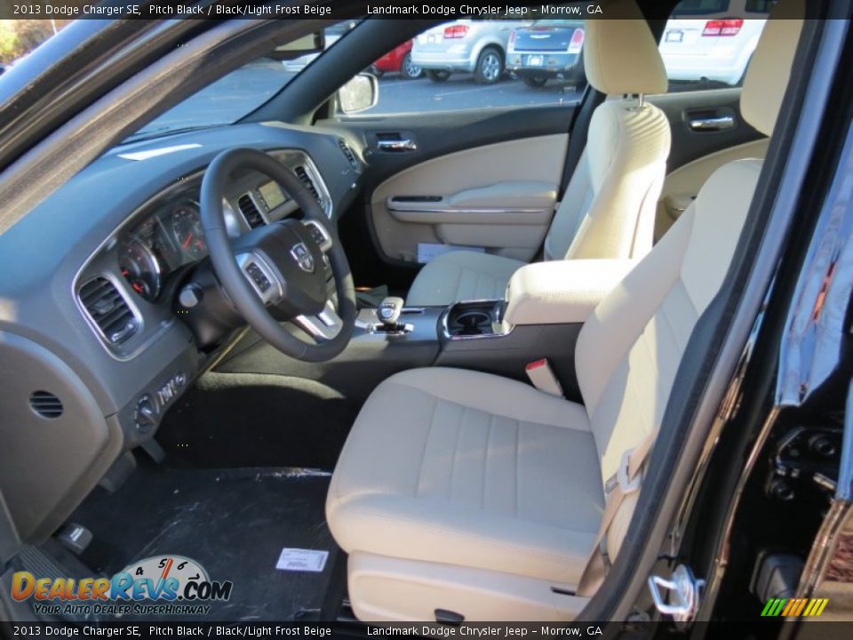 2013 Dodge Charger SE Pitch Black / Black/Light Frost Beige Photo #6