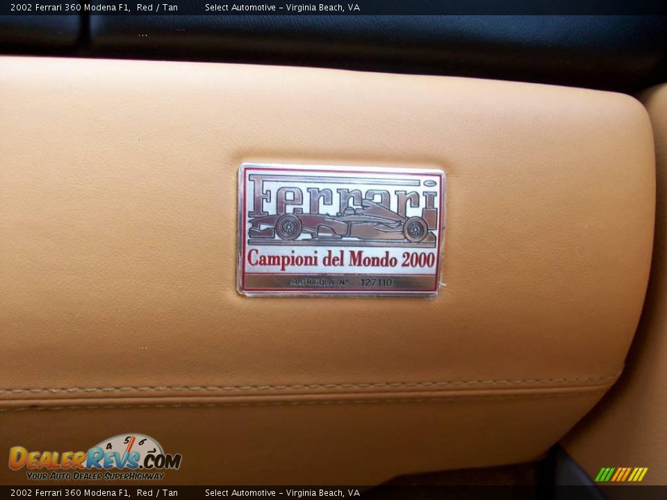 2002 Ferrari 360 Modena F1 Red / Tan Photo #36