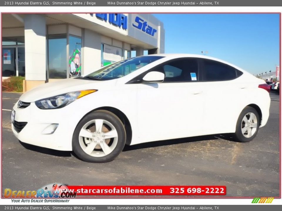 2013 Hyundai Elantra GLS Shimmering White / Beige Photo #1