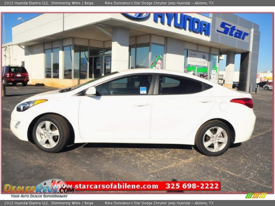 2013 Hyundai Elantra GLS Shimmering White / Beige Photo #2