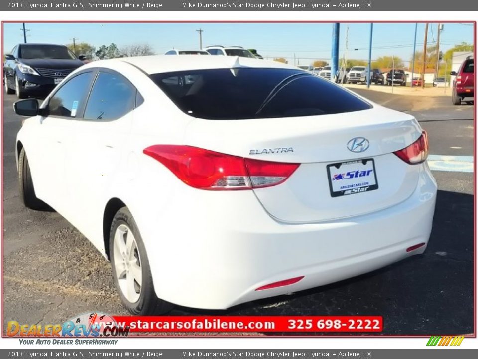 2013 Hyundai Elantra GLS Shimmering White / Beige Photo #3