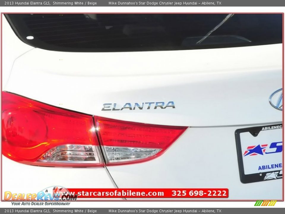 2013 Hyundai Elantra GLS Shimmering White / Beige Photo #4