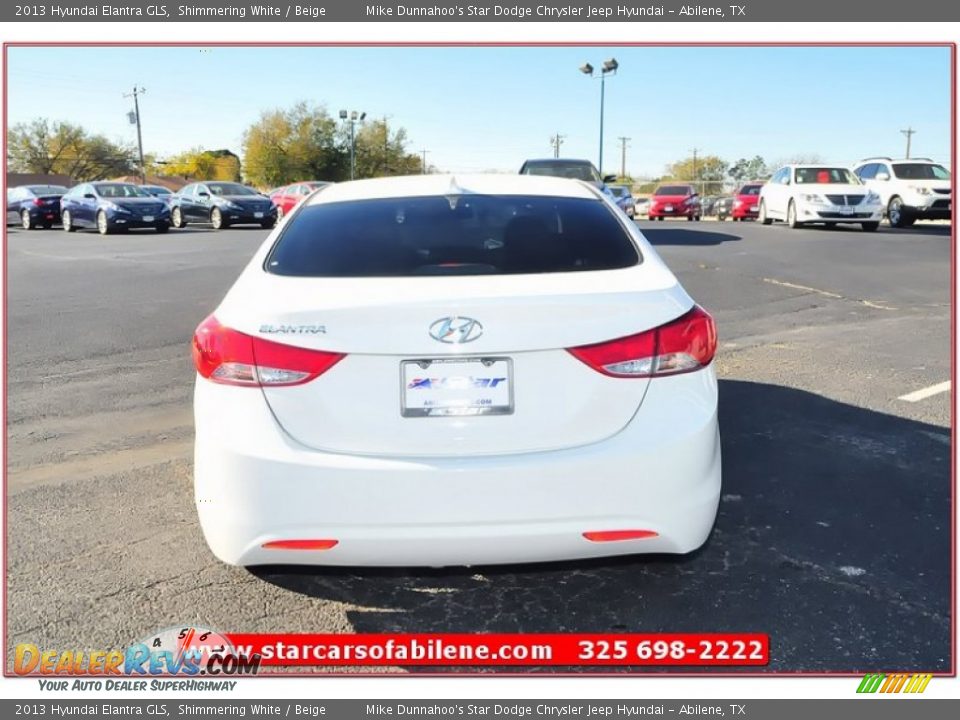 2013 Hyundai Elantra GLS Shimmering White / Beige Photo #5