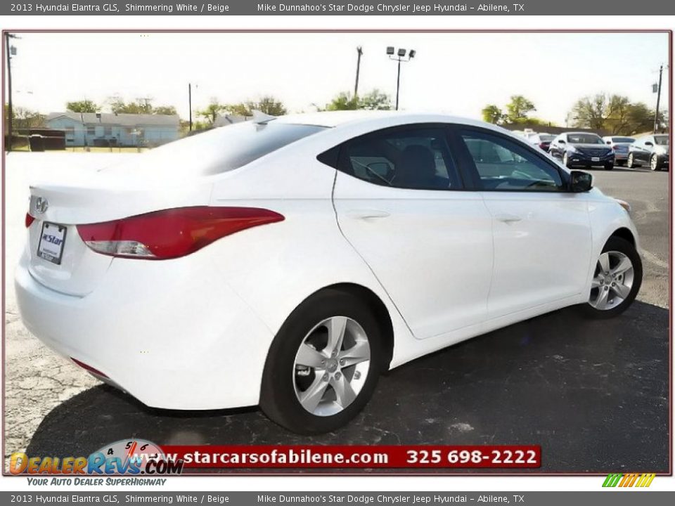 2013 Hyundai Elantra GLS Shimmering White / Beige Photo #6