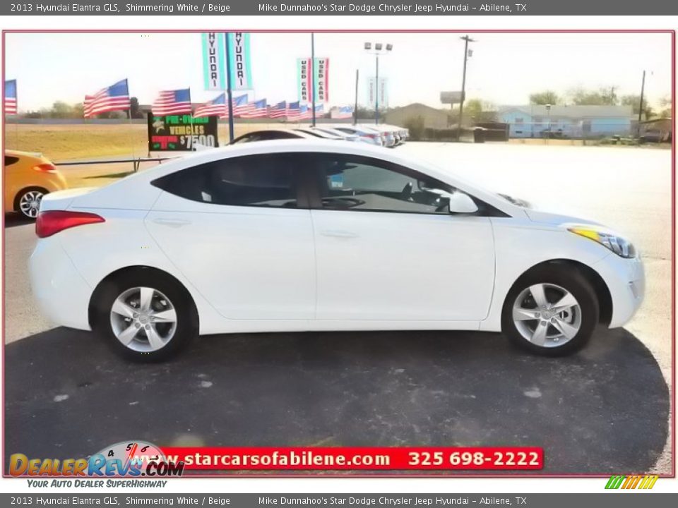 2013 Hyundai Elantra GLS Shimmering White / Beige Photo #7