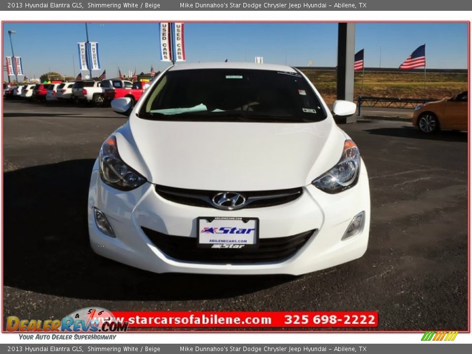2013 Hyundai Elantra GLS Shimmering White / Beige Photo #9