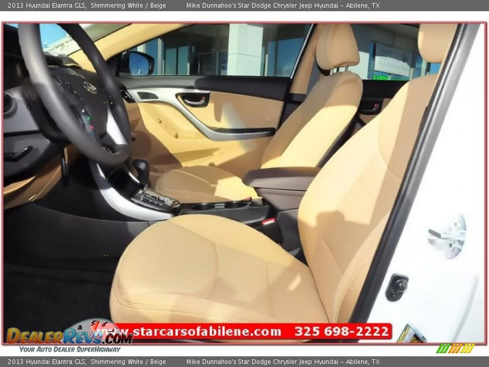 2013 Hyundai Elantra GLS Shimmering White / Beige Photo #11