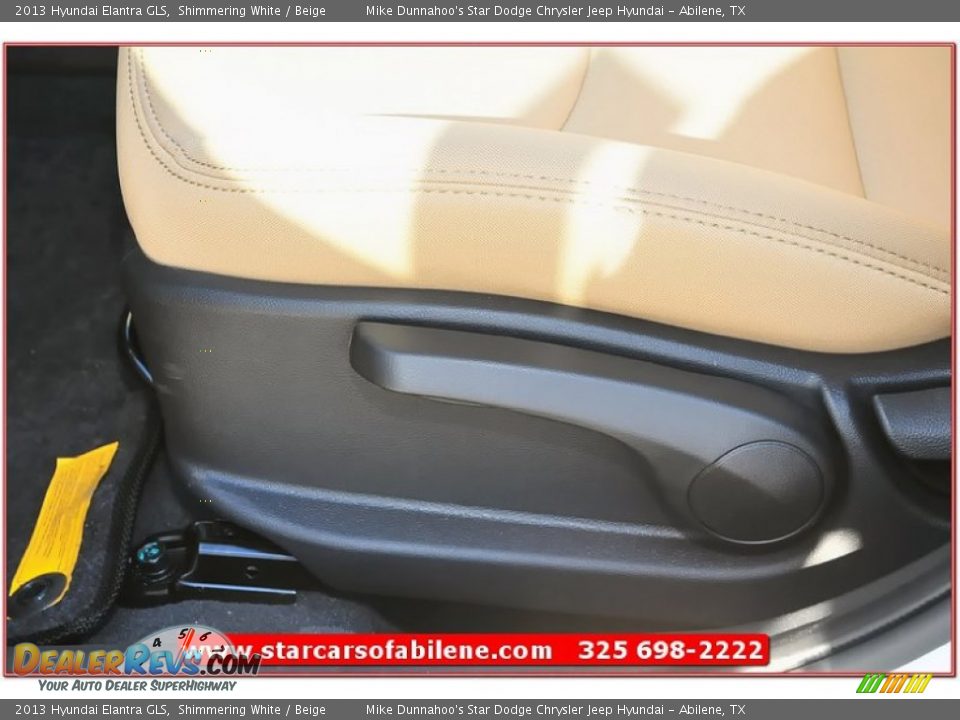 2013 Hyundai Elantra GLS Shimmering White / Beige Photo #12