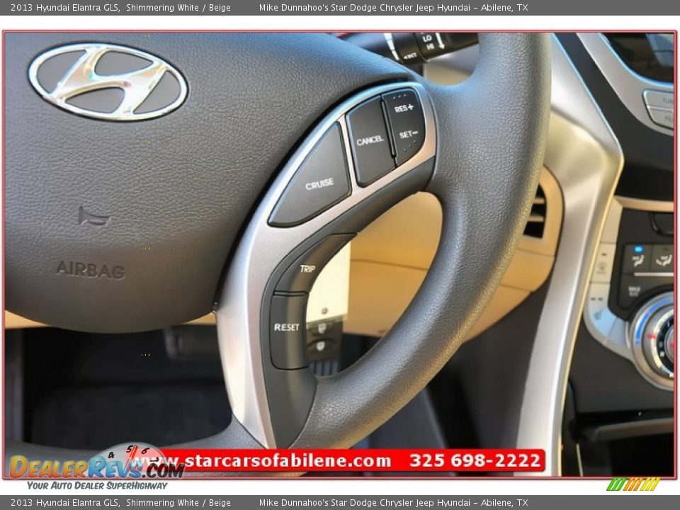 2013 Hyundai Elantra GLS Shimmering White / Beige Photo #16