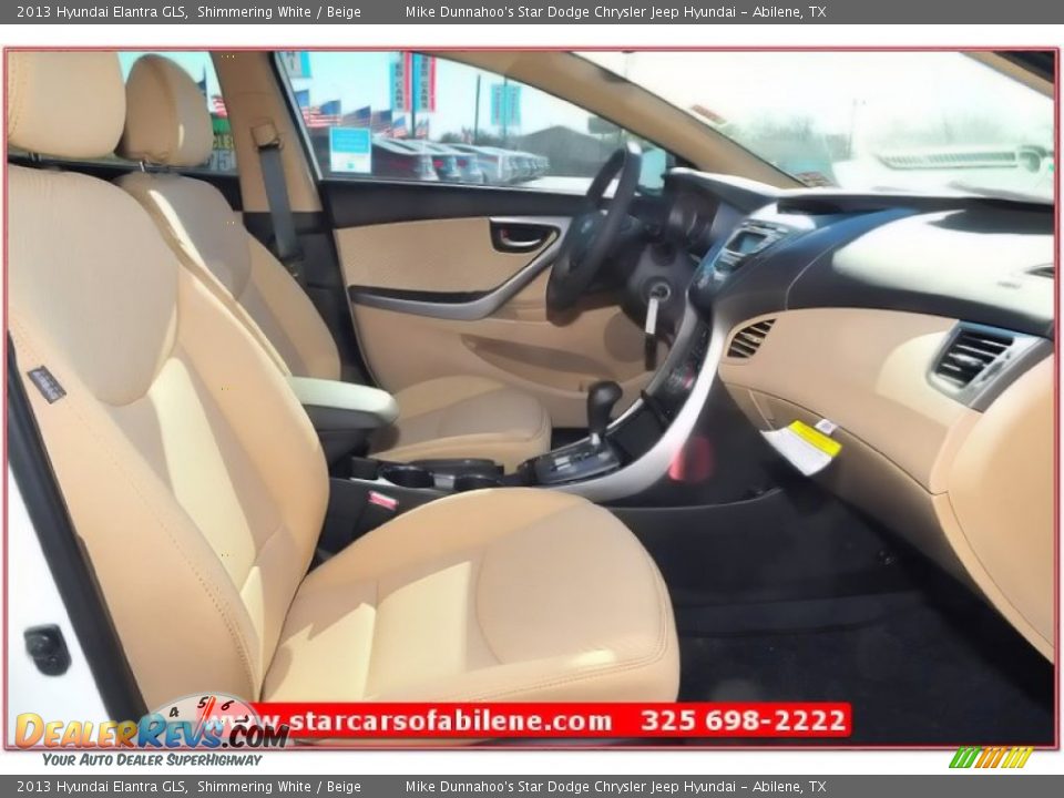 2013 Hyundai Elantra GLS Shimmering White / Beige Photo #21