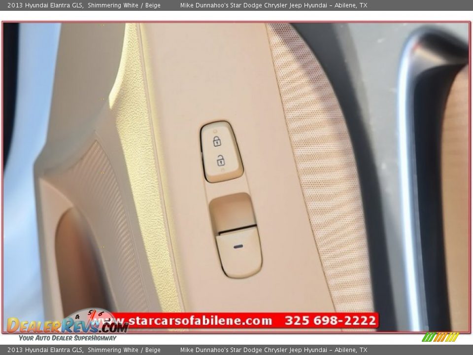 2013 Hyundai Elantra GLS Shimmering White / Beige Photo #22