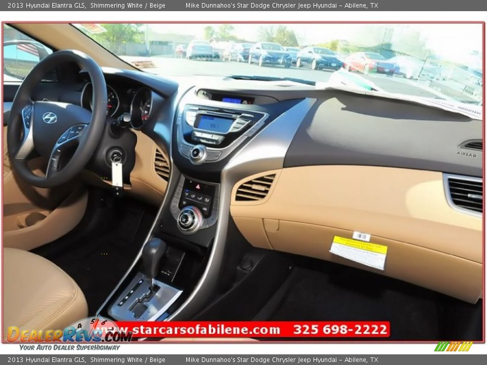 2013 Hyundai Elantra GLS Shimmering White / Beige Photo #23