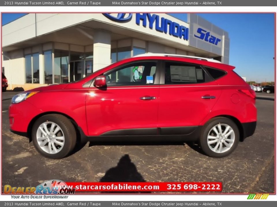 2013 Hyundai Tucson Limited AWD Garnet Red / Taupe Photo #2
