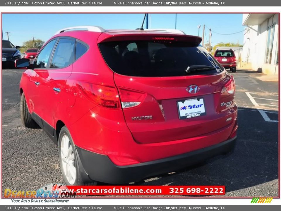2013 Hyundai Tucson Limited AWD Garnet Red / Taupe Photo #3