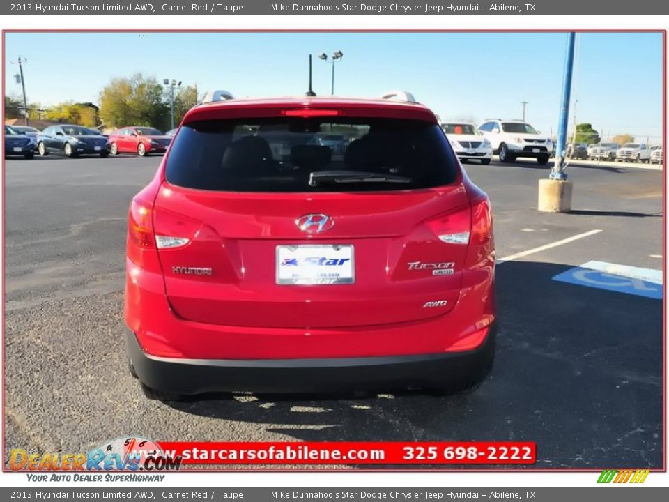 2013 Hyundai Tucson Limited AWD Garnet Red / Taupe Photo #4