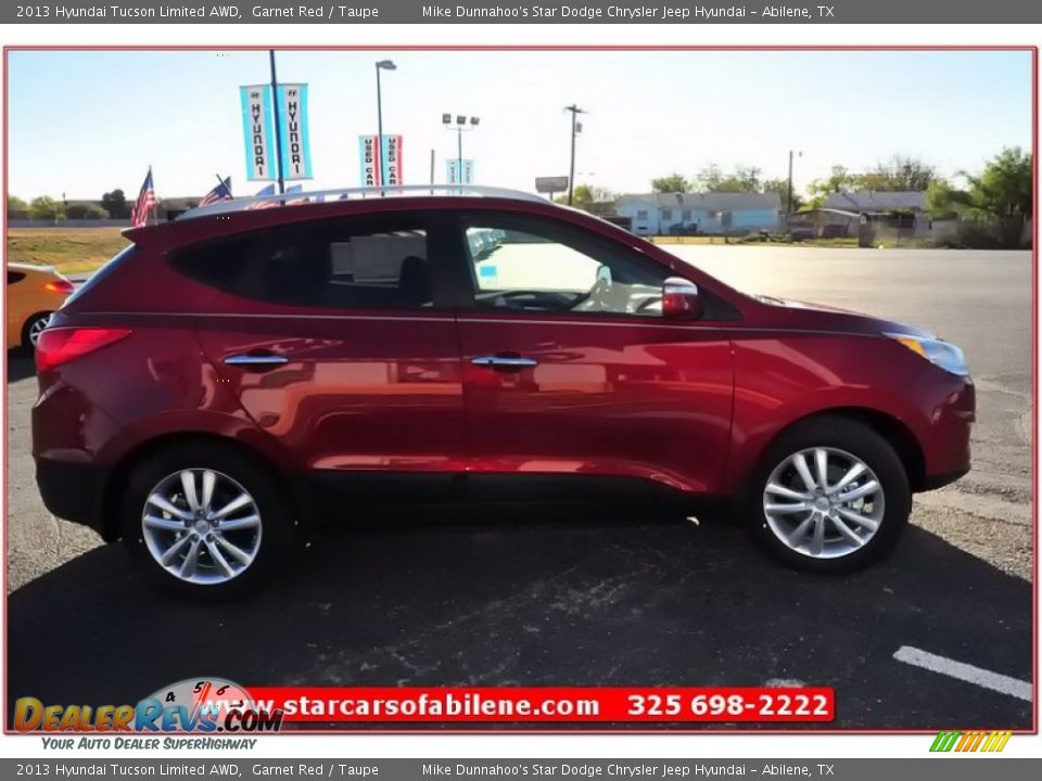 2013 Hyundai Tucson Limited AWD Garnet Red / Taupe Photo #7