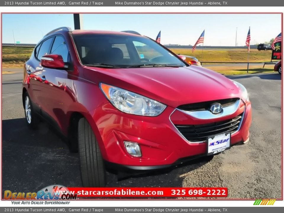 2013 Hyundai Tucson Limited AWD Garnet Red / Taupe Photo #8