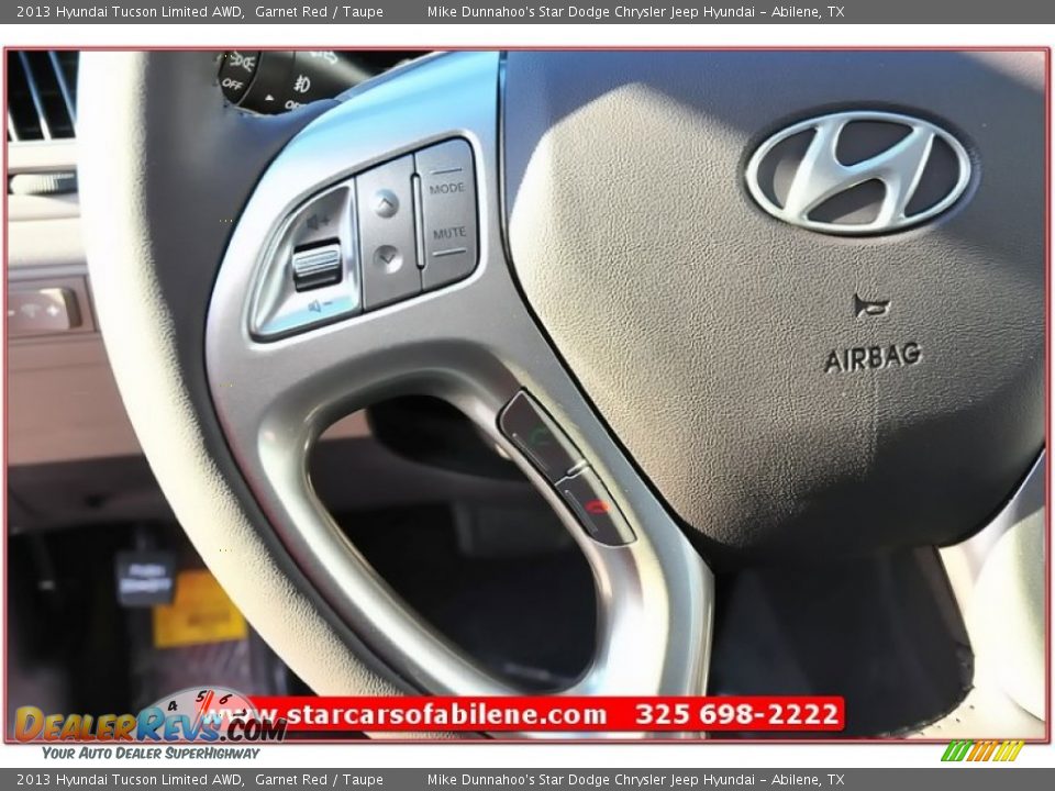 2013 Hyundai Tucson Limited AWD Garnet Red / Taupe Photo #15