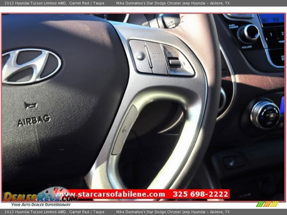 2013 Hyundai Tucson Limited AWD Garnet Red / Taupe Photo #16
