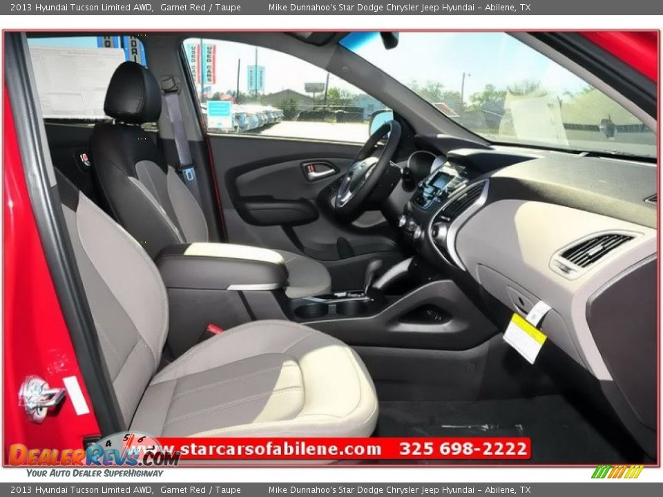2013 Hyundai Tucson Limited AWD Garnet Red / Taupe Photo #23