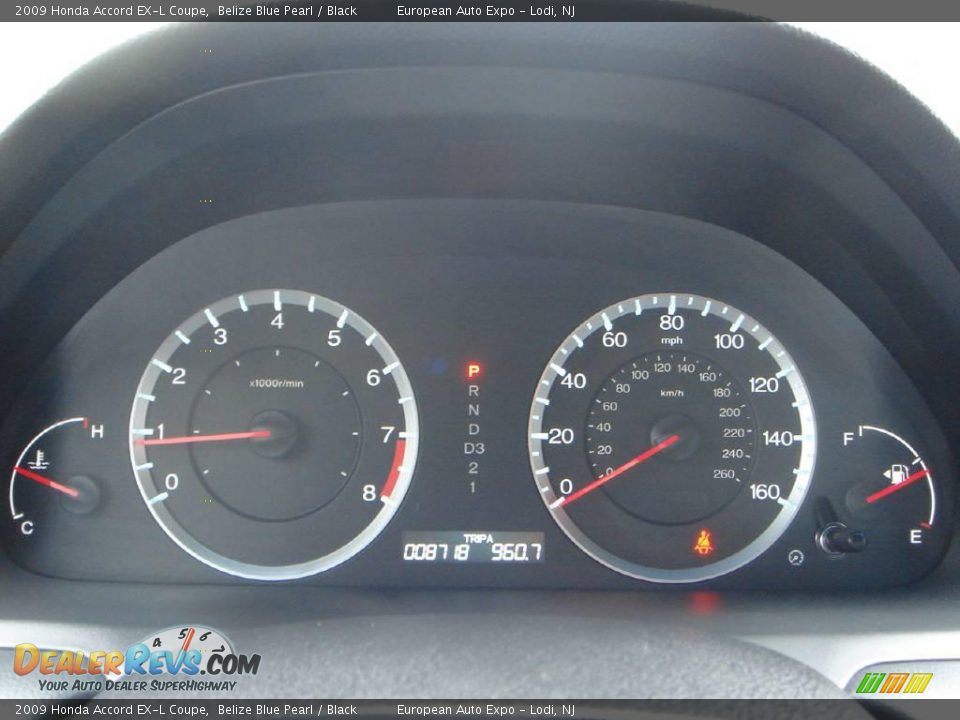 2009 Honda Accord EX-L Coupe Belize Blue Pearl / Black Photo #19
