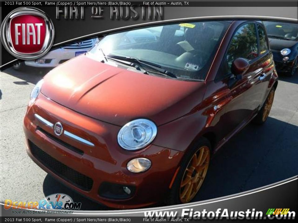 2013 Fiat 500 Sport Rame (Copper) / Sport Nero/Nero (Black/Black) Photo #1